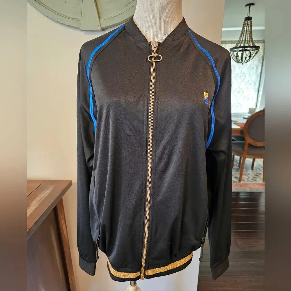 PE Nation Women's Full Zip Black Track Jacket Size XS/Small Vintage Zip Pockets